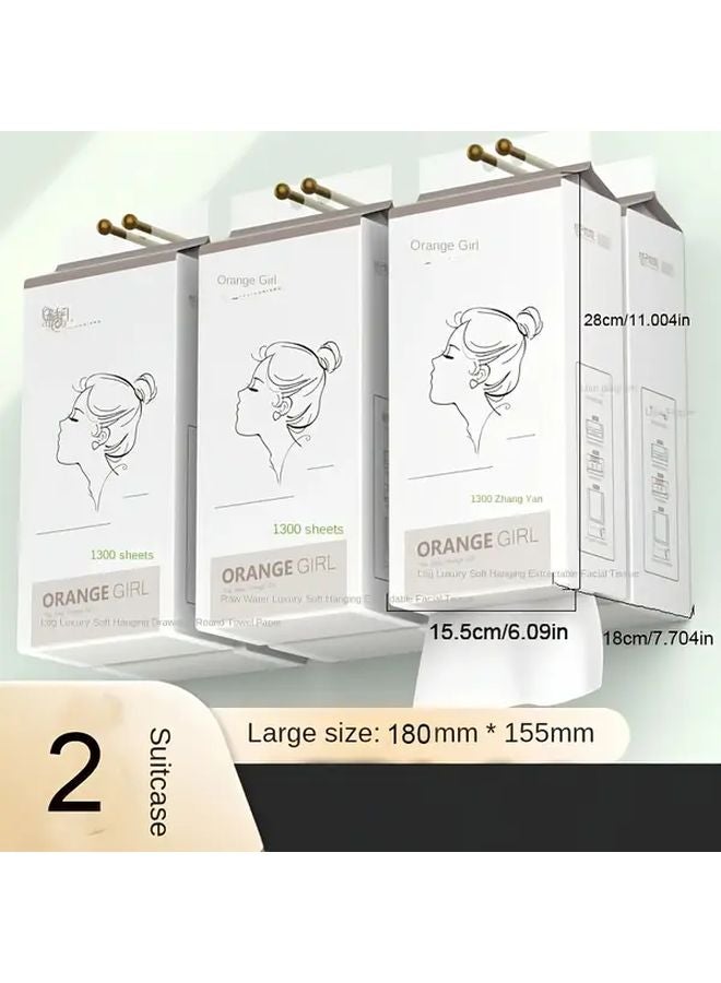 2 حقيبة 2600 ورقة ورق معلق كبير مناديل سميكة للمنزل مناديل الحائط ورق التواليت - Image 1